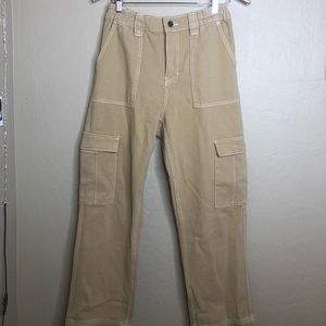 Straight Beige Cargo Pants [PACSUN]